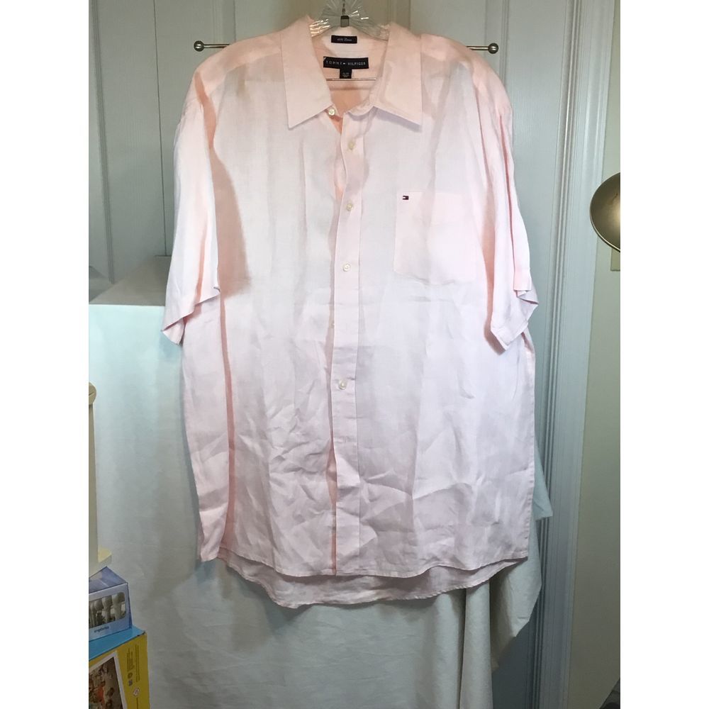 TOMMY HILFIGER MEN'S LINEN DRESS SHIRT SIZE XL NEW